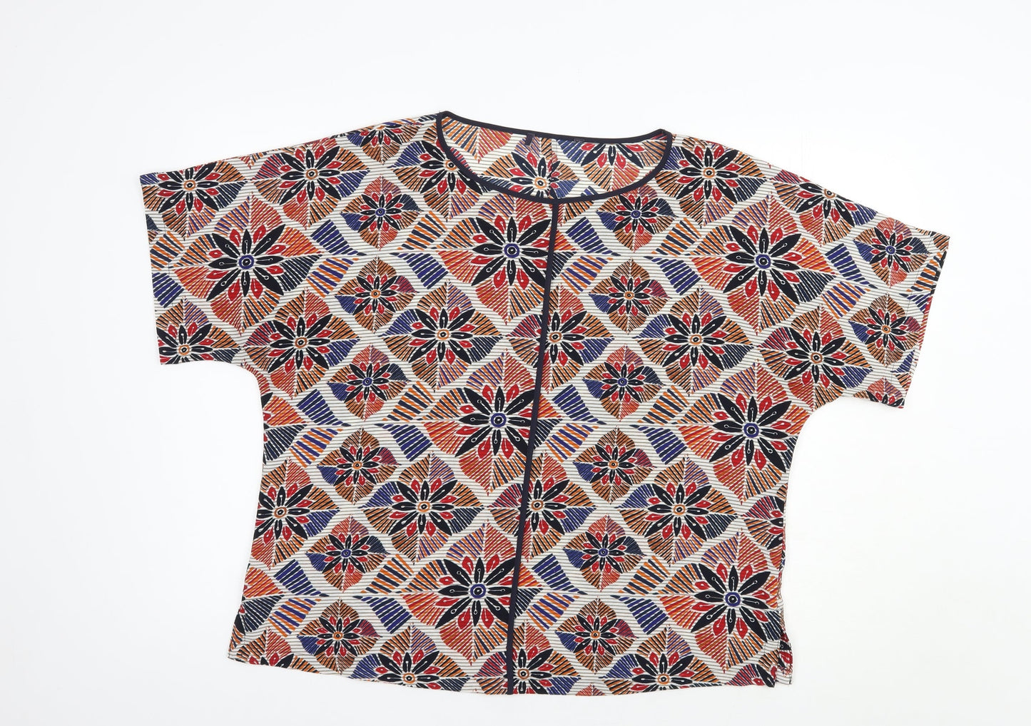 Womens UK Size L Preworn Multicoloured Basic Blouse