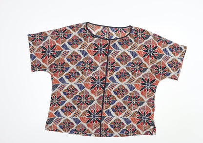 Womens UK Size L Preworn Multicoloured Basic Blouse