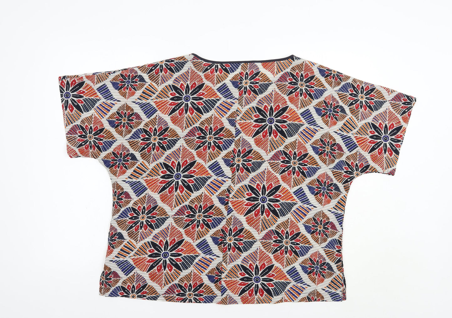 Womens UK Size L Preworn Multicoloured Basic Blouse