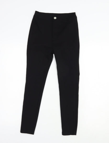 SheIn Womens Black  Viscose Capri Trousers Size XS L23 in Regular Button