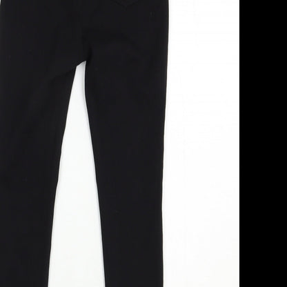 SheIn Womens Black  Viscose Capri Trousers Size XS L23 in Regular Button
