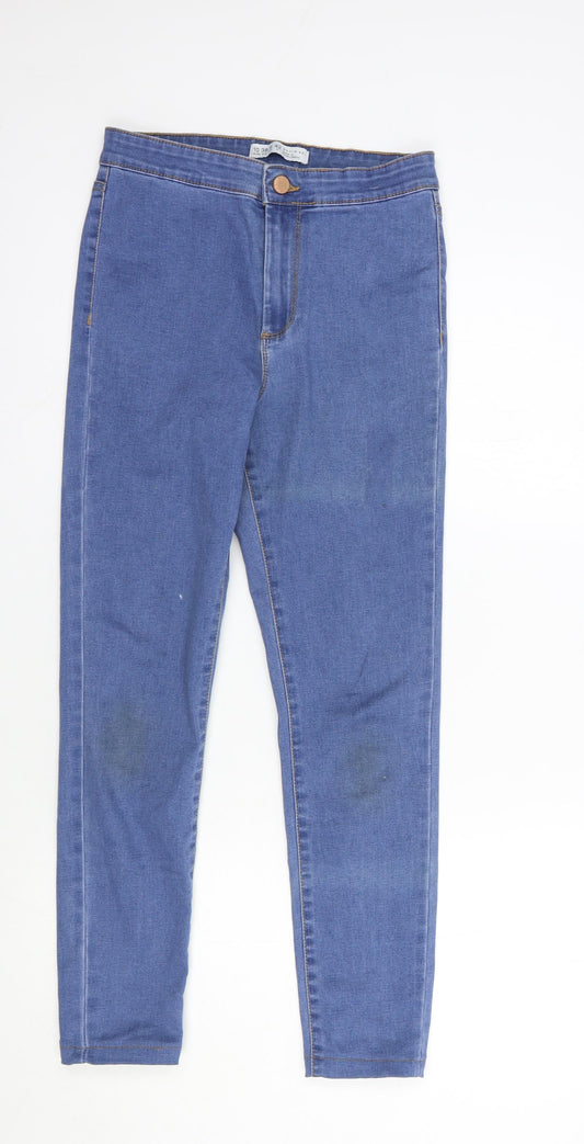 Denim Co. Womens Blue  Cotton Skinny Jeans Size 10 L27 in Regular Button