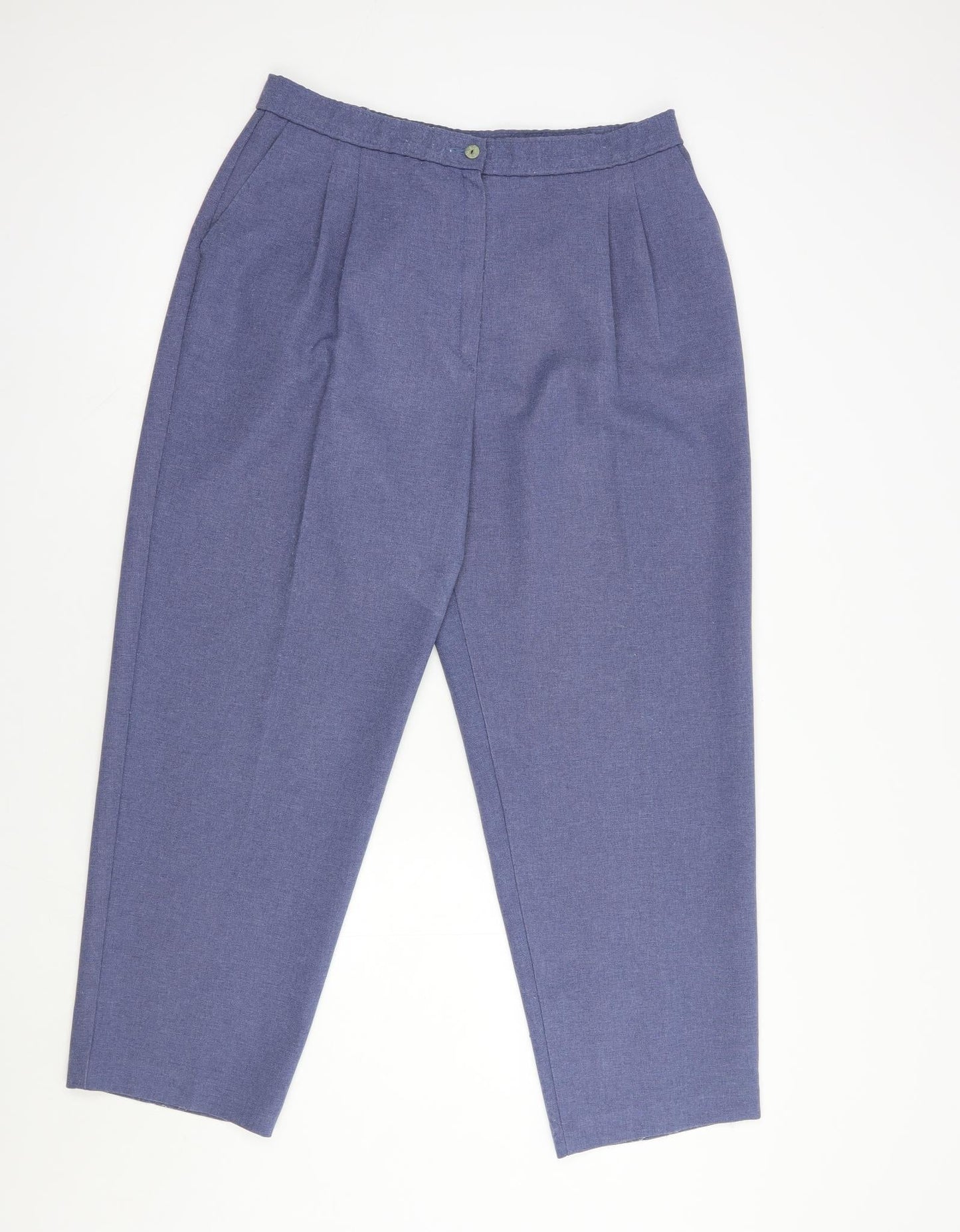St Michael Womens Blue  Polyester Dress Pants Trousers Size 20 L28 in Regular Button