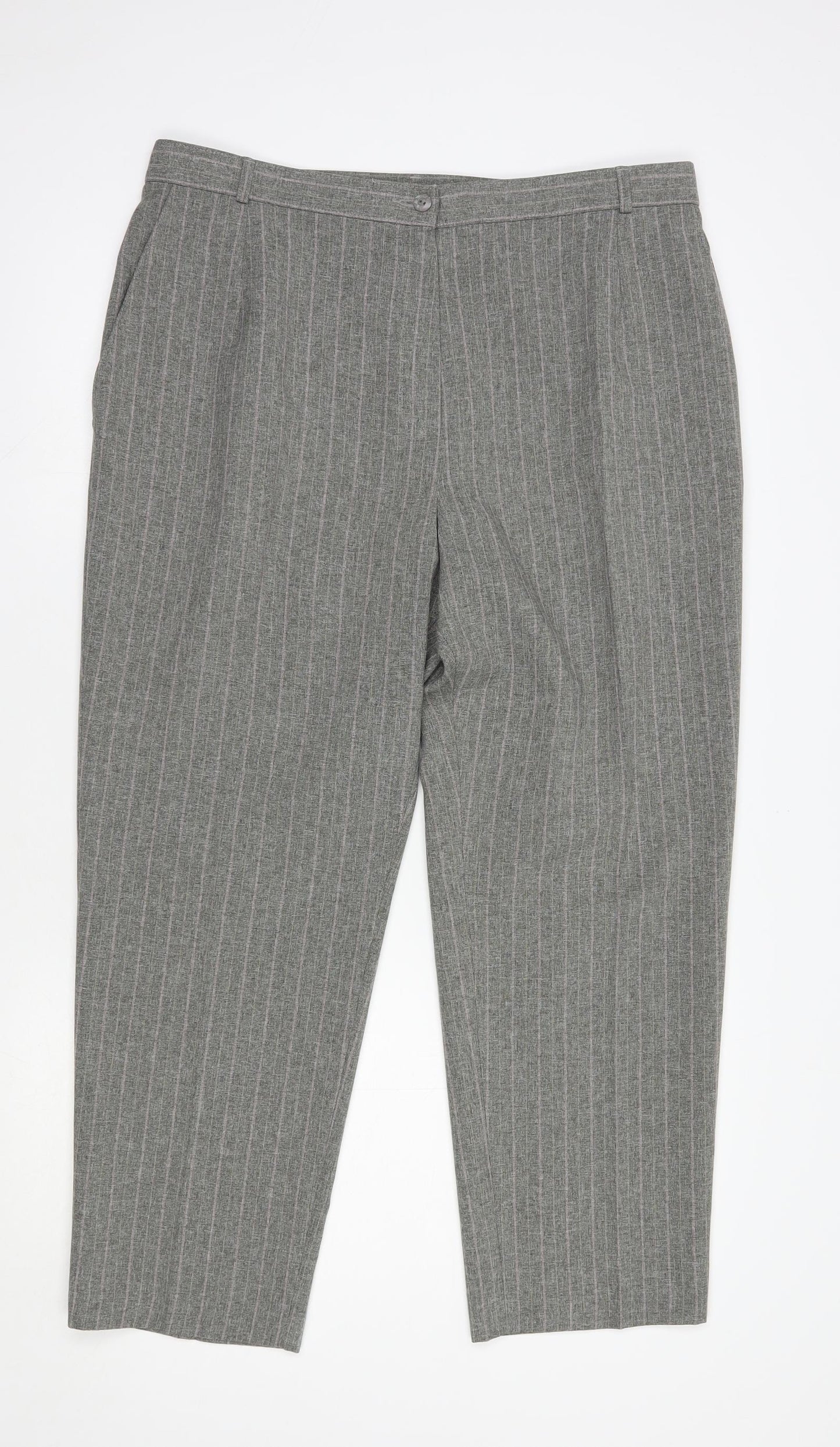 Womens UK Size 18 Marks and Spencer Regular Fit Dress Pants Grey Trousers