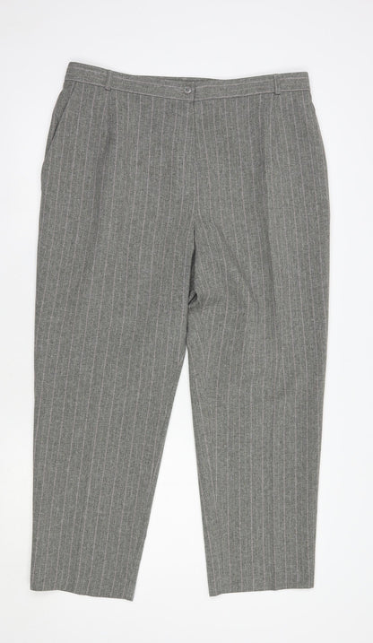 Womens UK Size 18 Marks and Spencer Regular Fit Dress Pants Grey Trousers