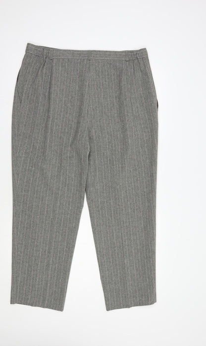 Womens UK Size 18 Marks and Spencer Regular Fit Dress Pants Grey Trousers