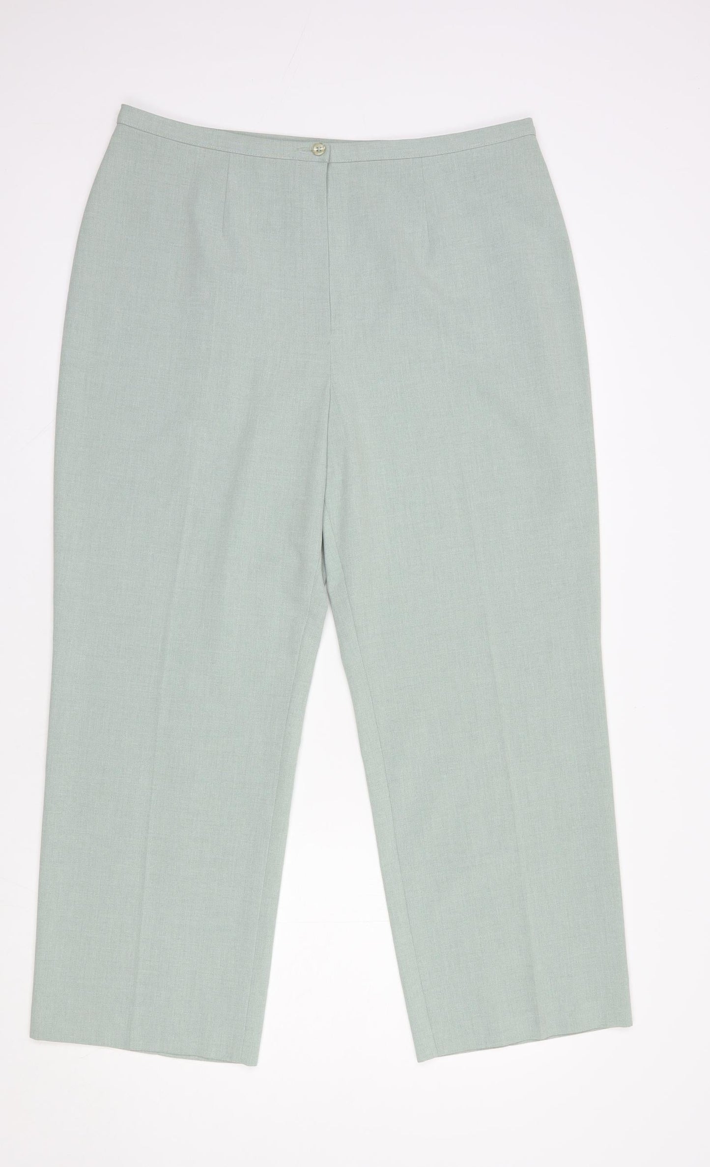 Womens UK Size 18 Marks and Spencer Regular Fit Dress Pants Green Trousers