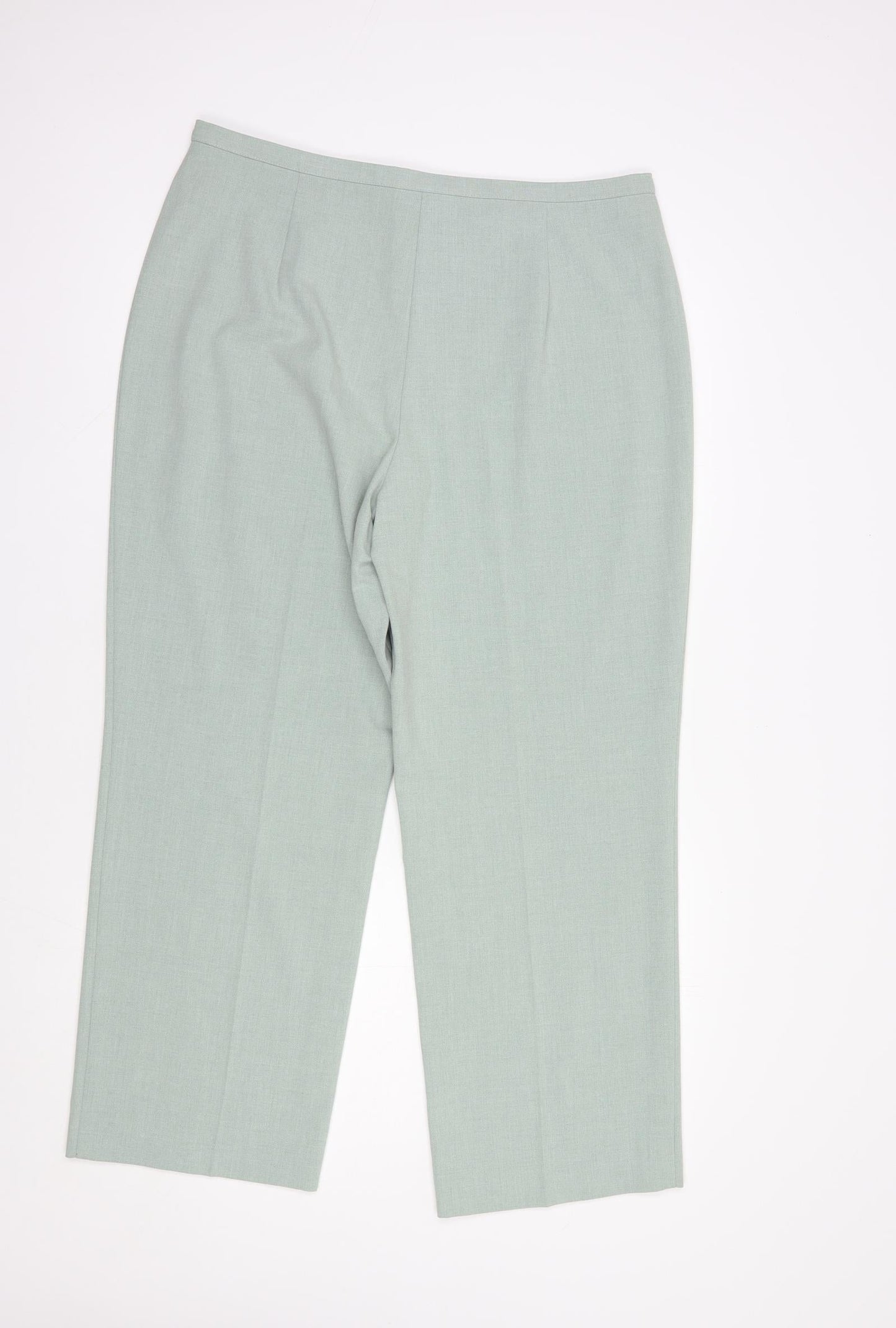 Womens UK Size 18 Marks and Spencer Regular Fit Dress Pants Green Trousers