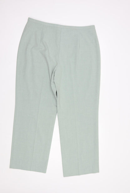 Womens UK Size 18 Marks and Spencer Regular Fit Dress Pants Green Trousers
