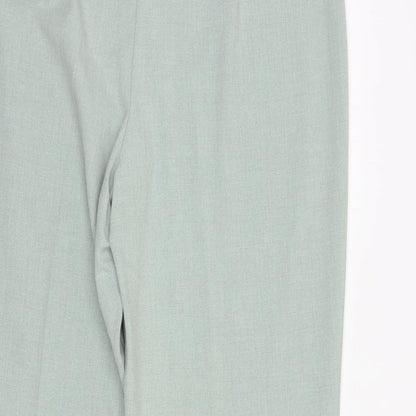 Womens UK Size 18 Marks and Spencer Regular Fit Dress Pants Green Trousers