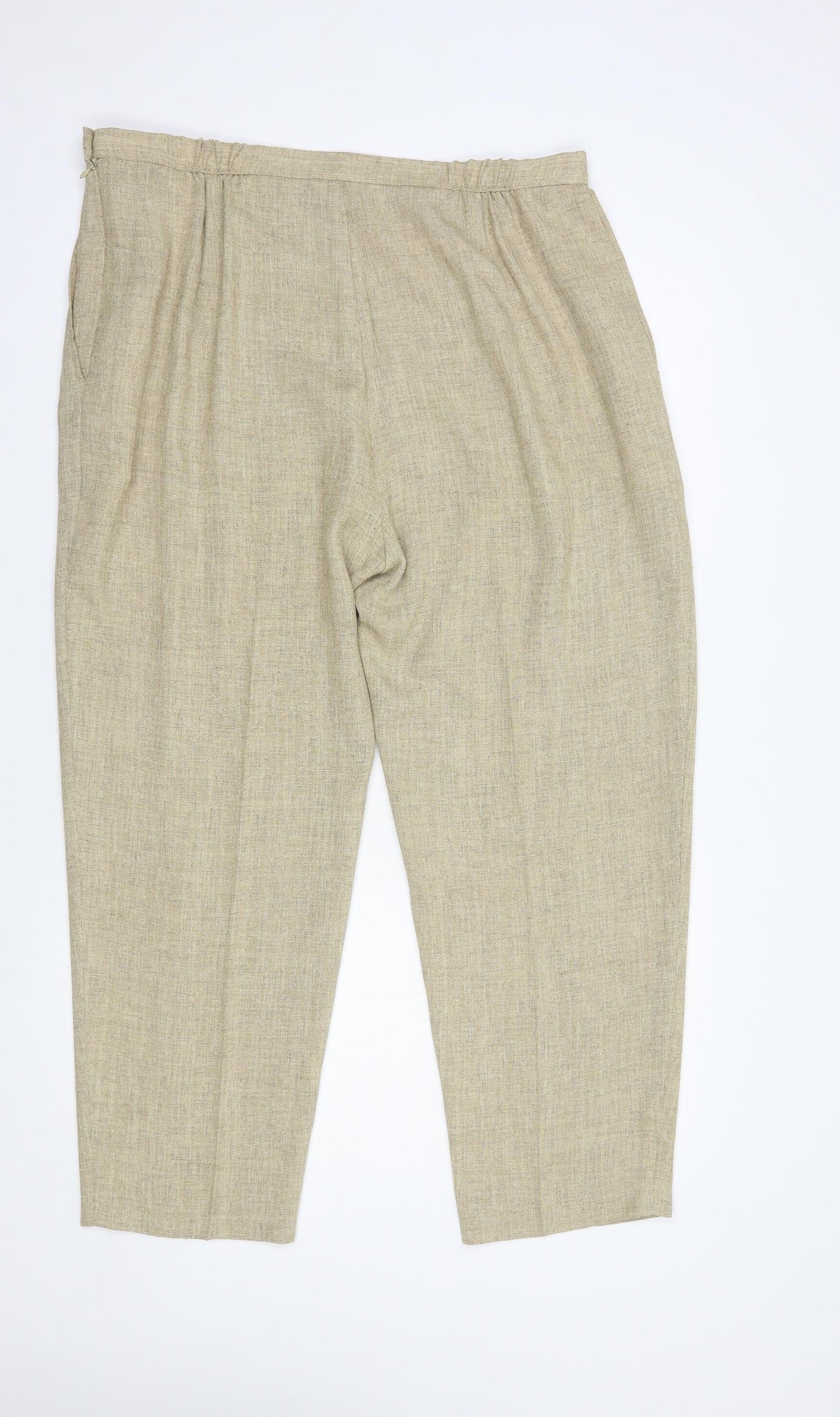 Womens UK Size 18 Marks and Spencer Regular Fit Dress Pants Beige Trousers