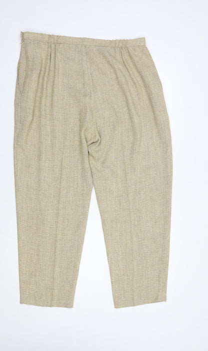 Womens UK Size 18 Marks and Spencer Regular Fit Dress Pants Beige Trousers