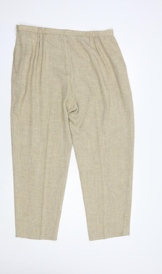 Womens UK Size 18 Marks and Spencer Regular Fit Dress Pants Beige Trousers
