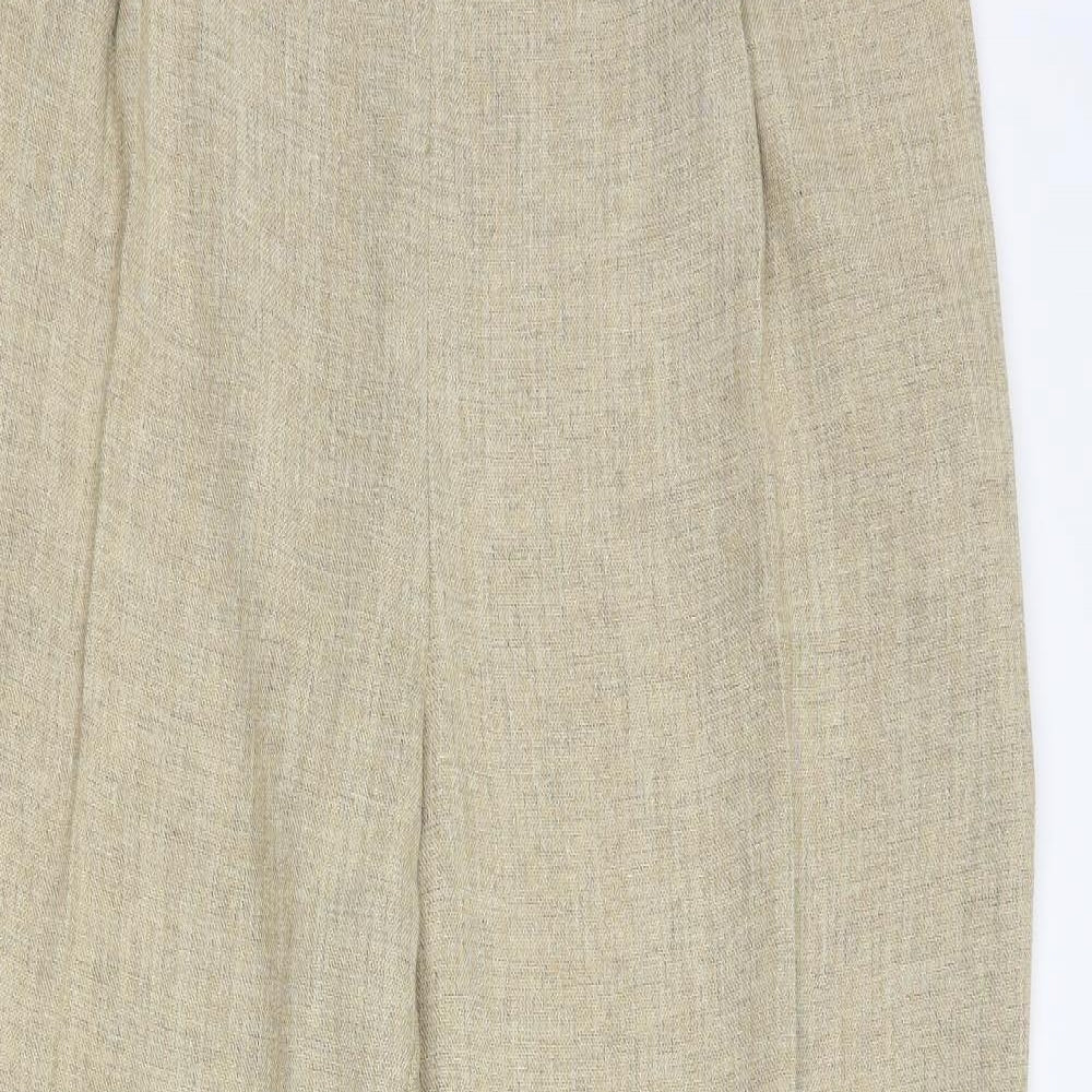 Womens UK Size 18 Marks and Spencer Regular Fit Dress Pants Beige Trousers