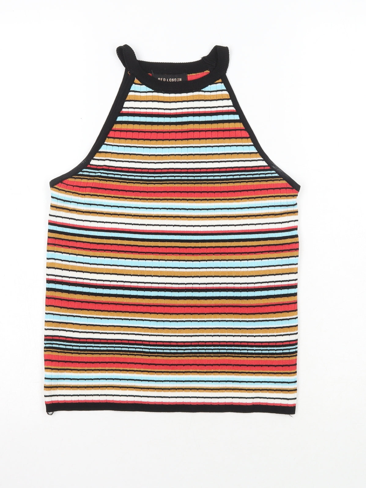Womens UK Size S QED London Multicoloured Basic Tank
