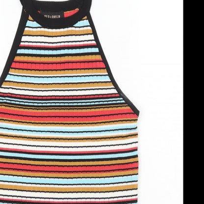 Womens UK Size S QED London Multicoloured Basic Tank