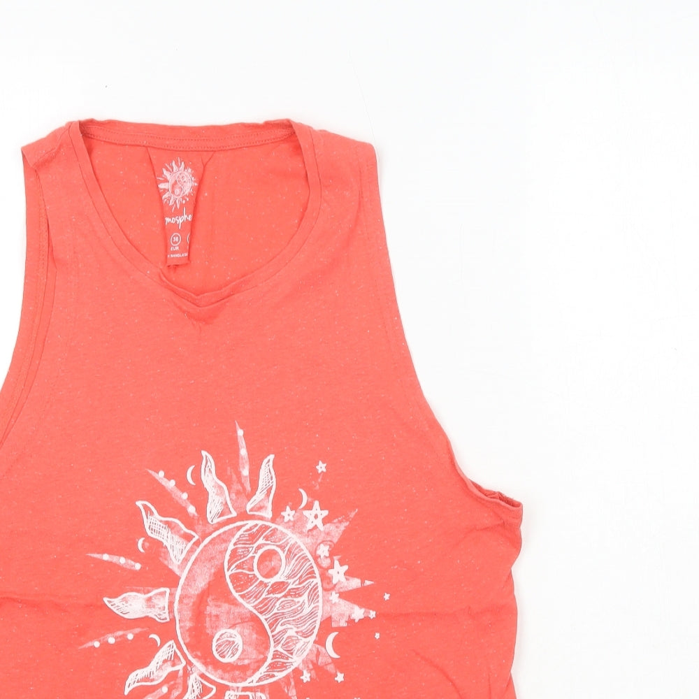 Womens UK Size 8 Atmosphere Orange Basic Tank
