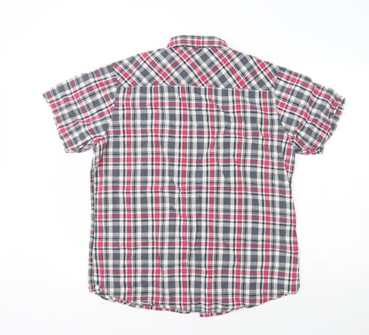 Mens UK Size L DenimCo Multicoloured  Button-Up Short Sleeve Casual Shirt