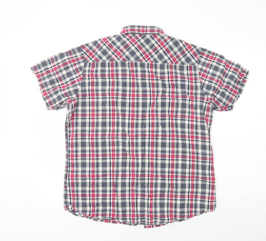 Mens UK Size L DenimCo Multicoloured  Button-Up Short Sleeve Casual Shirt