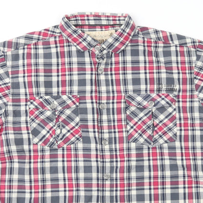 Mens UK Size L DenimCo Multicoloured  Button-Up Short Sleeve Casual Shirt