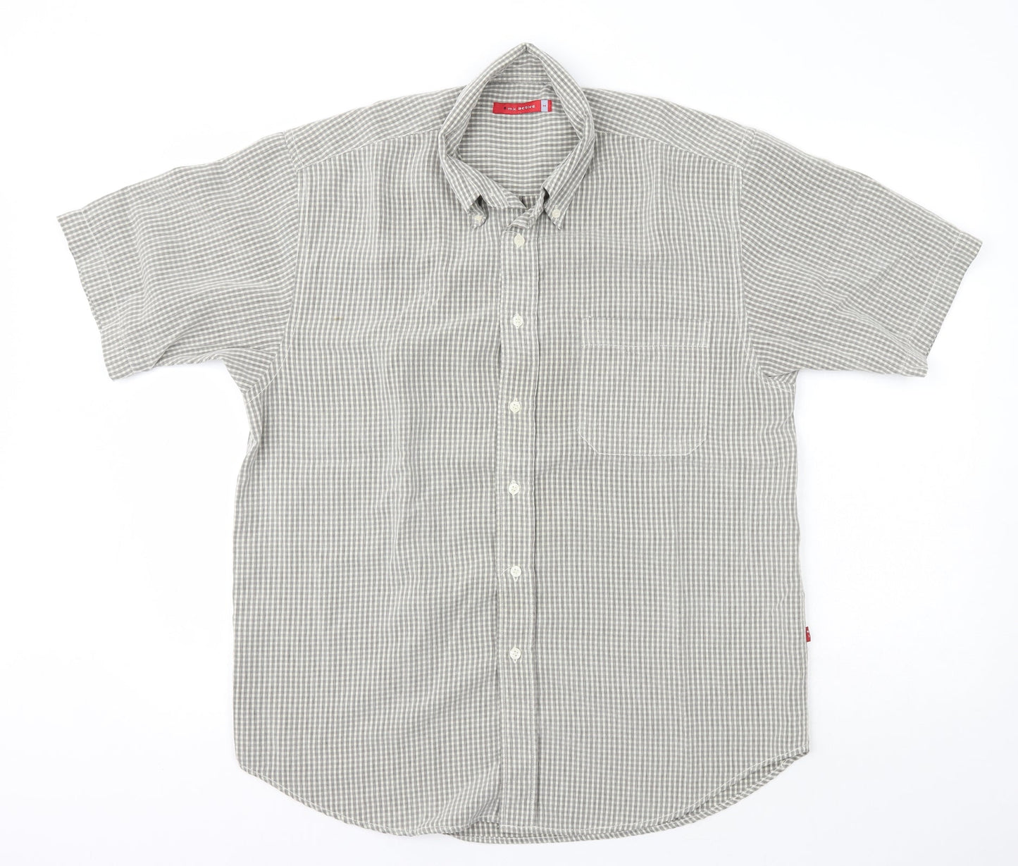 Mens UK Size M MX Active Green  Button-Up Short Sleeve Casual Shirt