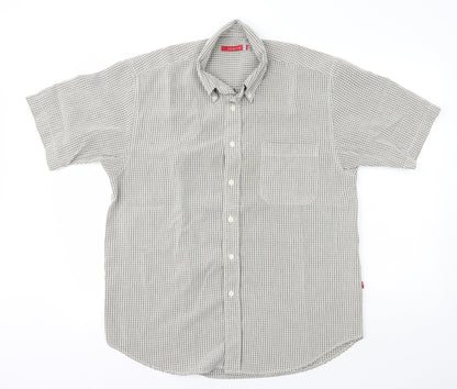 Mens UK Size M MX Active Green  Button-Up Short Sleeve Casual Shirt