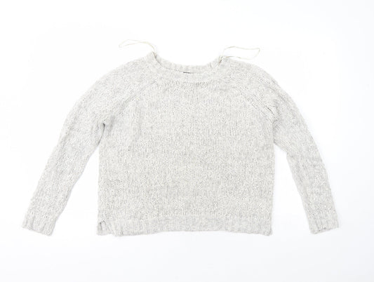 George  Womens Beige Crew Neck  Polyester Pullover Jumper Size 12