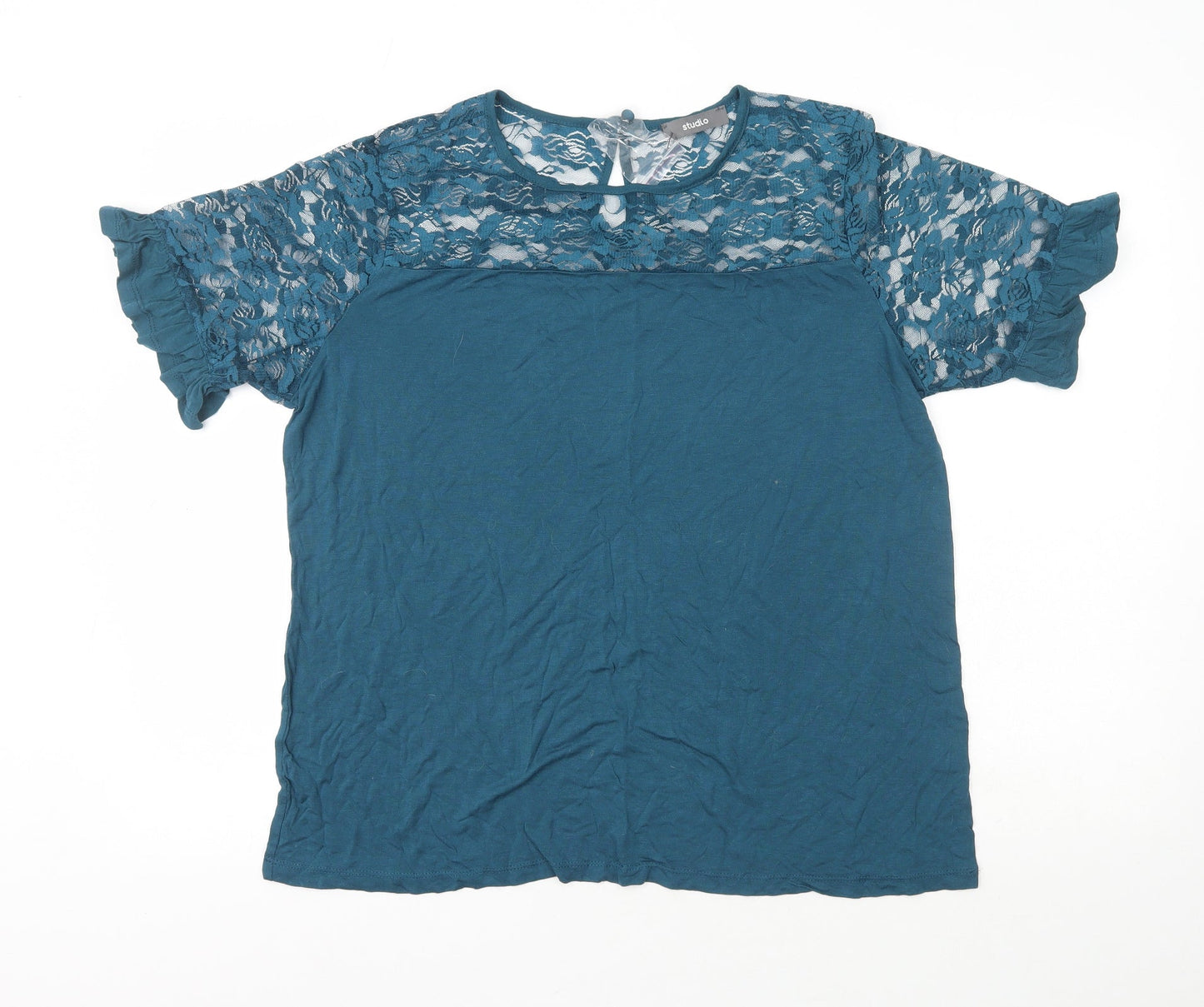 Womens UK Size 12 Studio Blue Basic Blouse