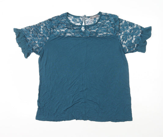 Womens UK Size 12 Studio Blue Basic Blouse