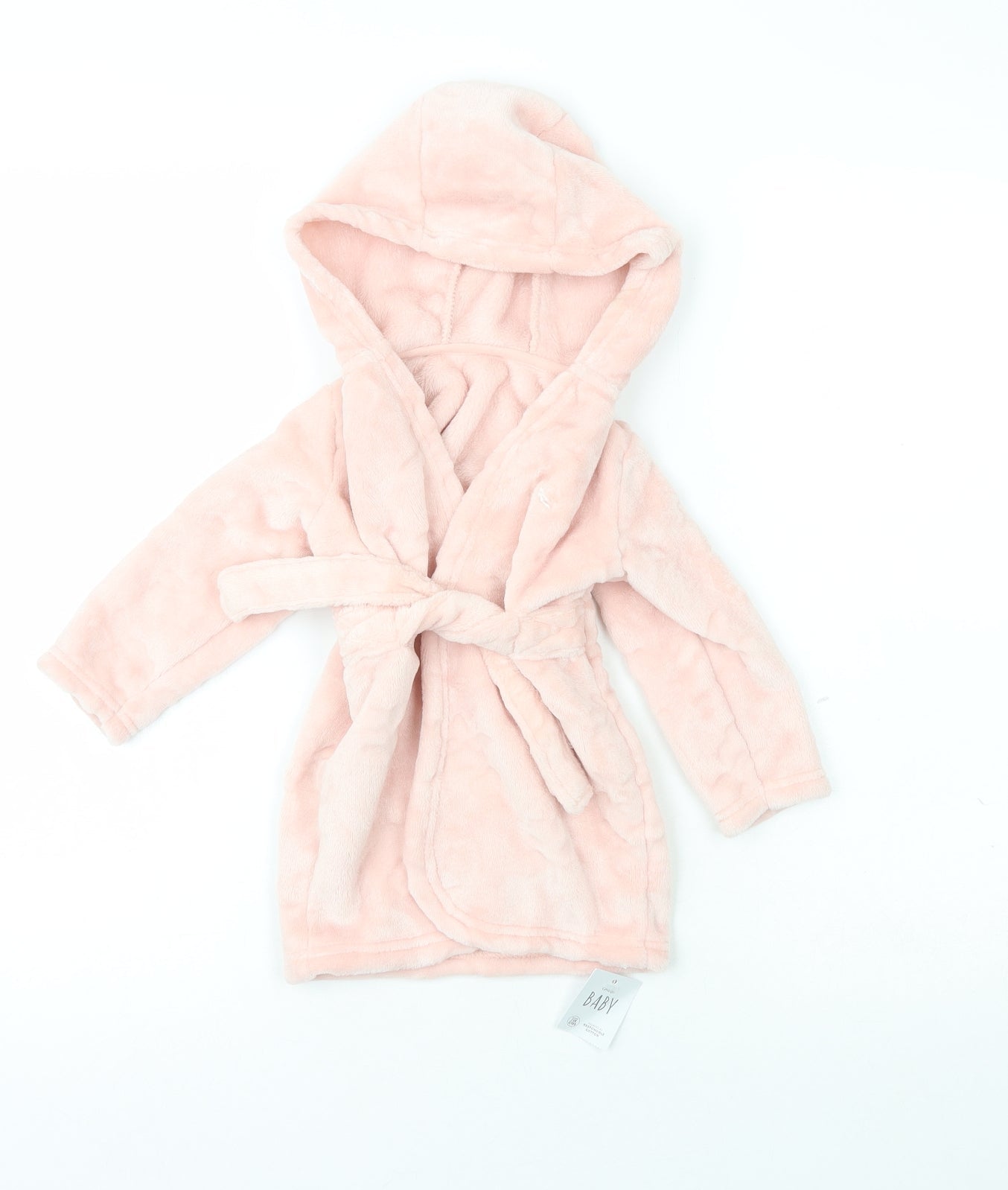 George Girls Pink Solid 100% Polyester Robe  Size 9-12 Months