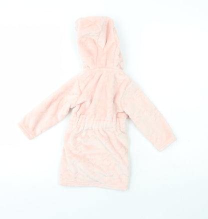 George Girls Pink Solid 100% Polyester Robe  Size 9-12 Months