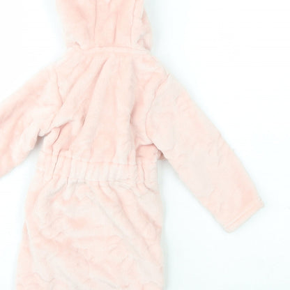 George Girls Pink Solid 100% Polyester Robe  Size 9-12 Months