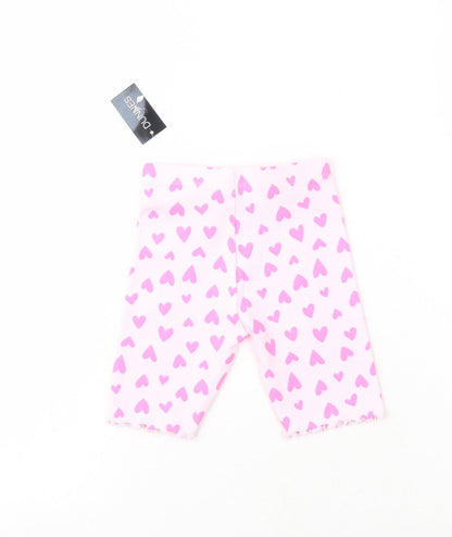 Dunnes Girls Pink  Cotton Sweatpants Leggings Size 6-9 Months   - Hearts