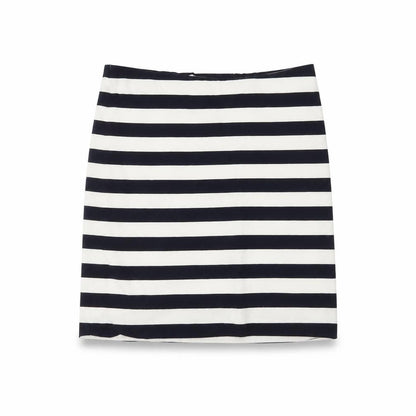 Basic Womens Blue Striped Cotton Straight & Pencil Skirt Size 6