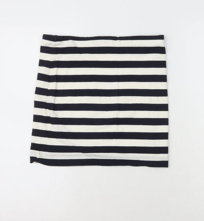 Basic Womens Blue Striped Cotton Straight & Pencil Skirt Size 6