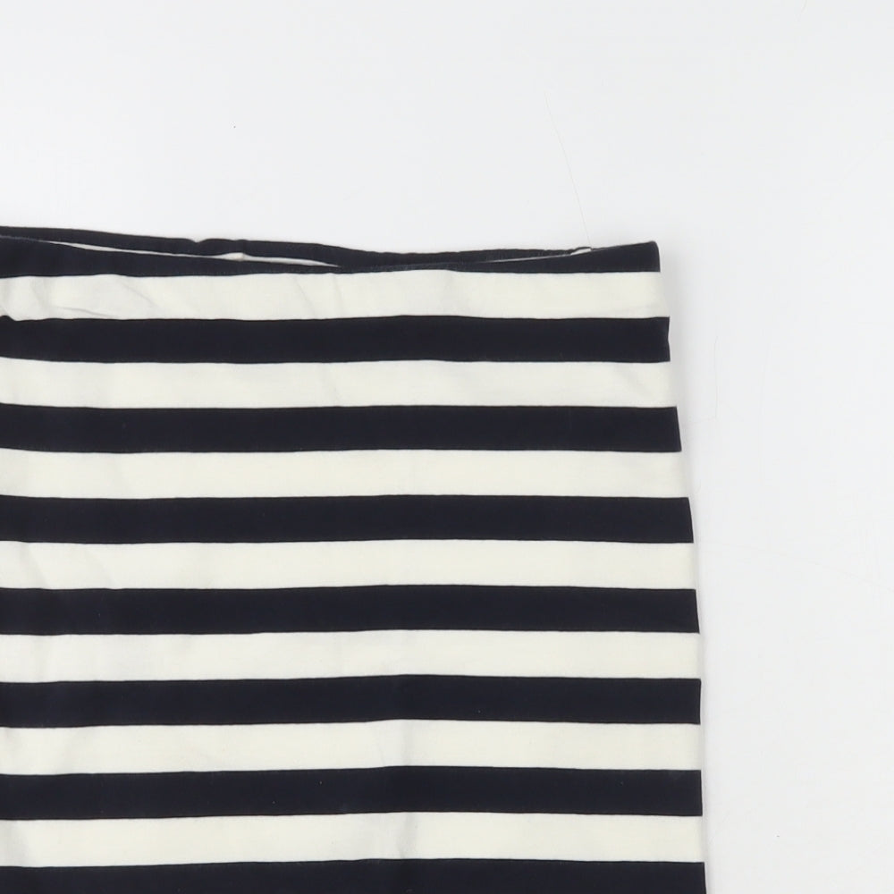 Basic Womens Blue Striped Cotton Straight & Pencil Skirt Size 6