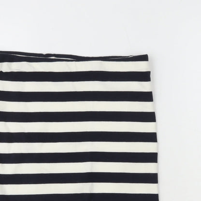 Basic Womens Blue Striped Cotton Straight & Pencil Skirt Size 6