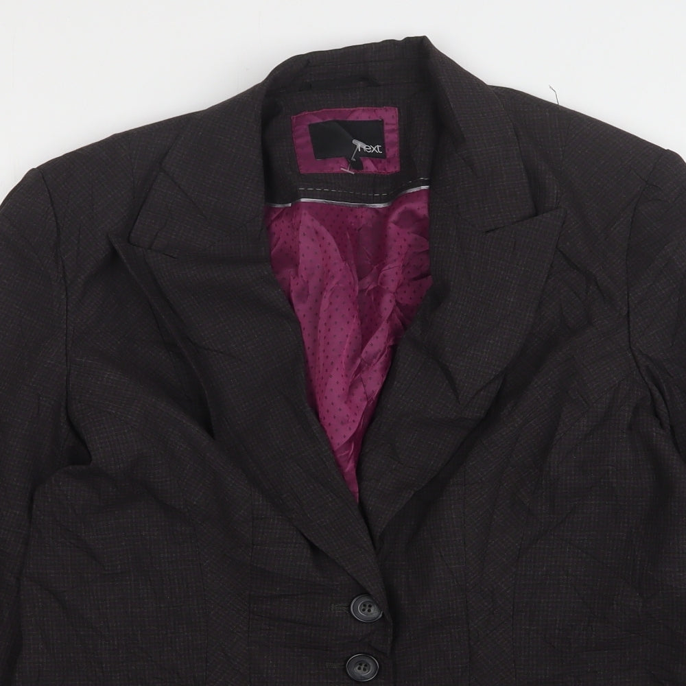 NEXT Womens Multicoloured Check Polyester Jacket Suit Jacket Size 16