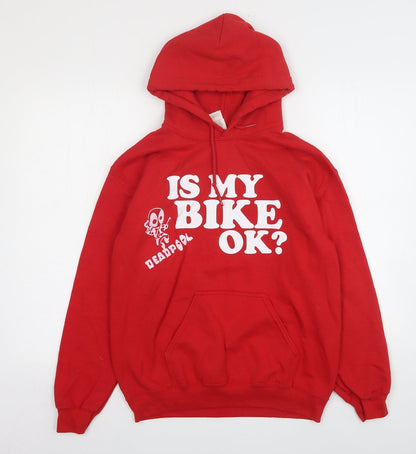 Mens UK Size S Gildan Red Pullover Hoodie