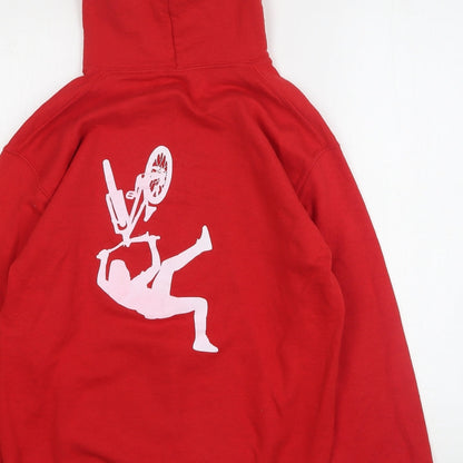 Mens UK Size S Gildan Red Pullover Hoodie