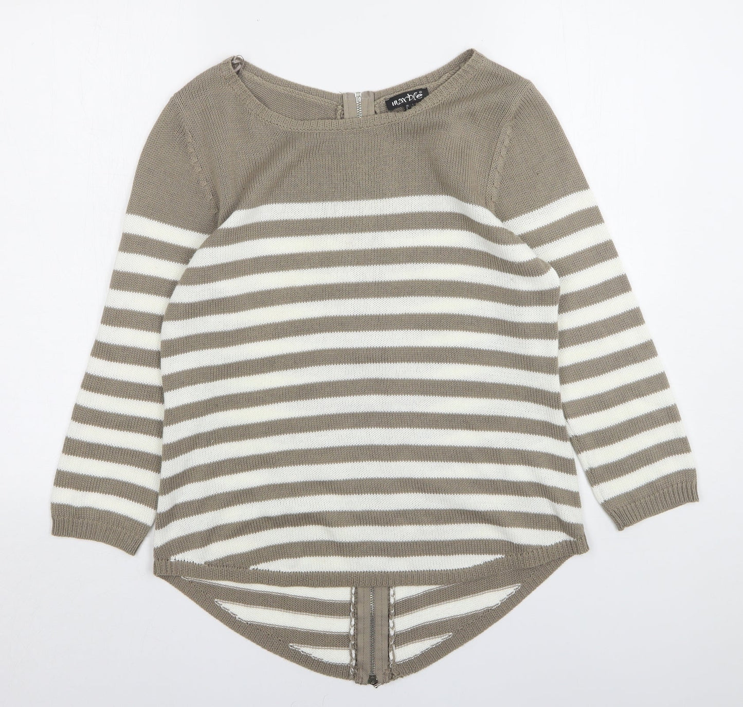 Womens UK Size XS Marble Beige Pullover Jumper