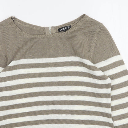 Womens UK Size XS Marble Beige Pullover Jumper