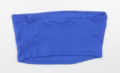 SheIn Womens Blue  Polyester Cropped Tank Size L Round Neck - Nothing