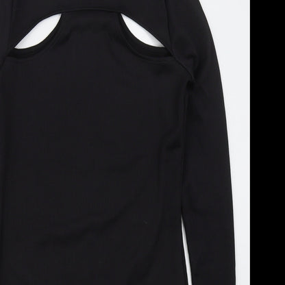 H&M Womens Black  Polyester Bodycon  Size M  Round Neck Pullover