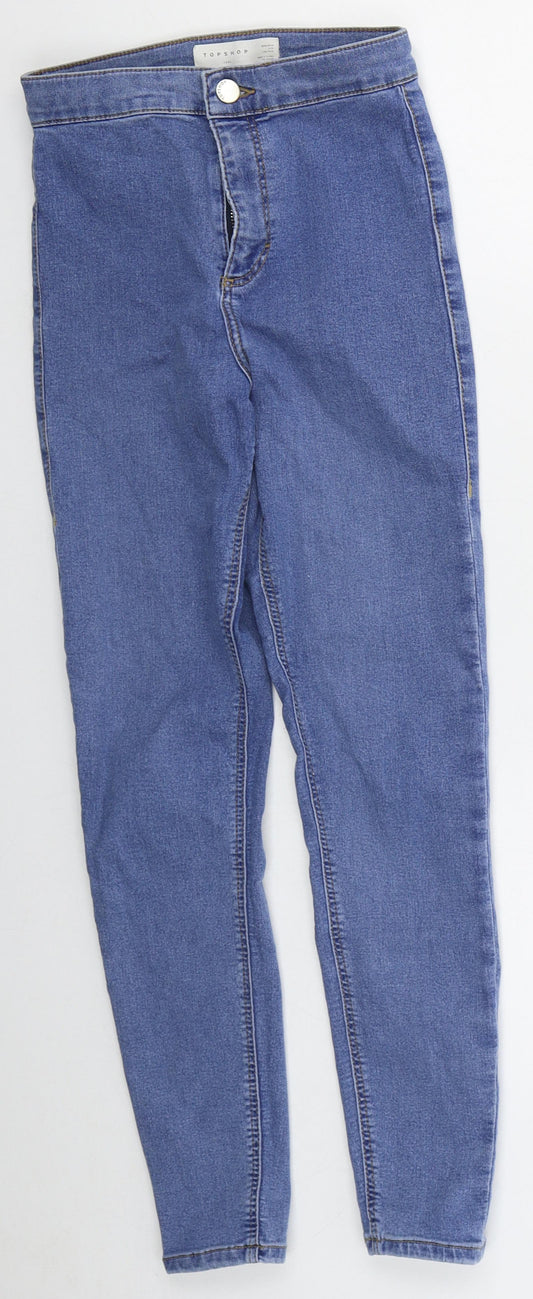 Topshop Womens Blue  Cotton Skinny Jeans Size 26 in L25 in Regular Button