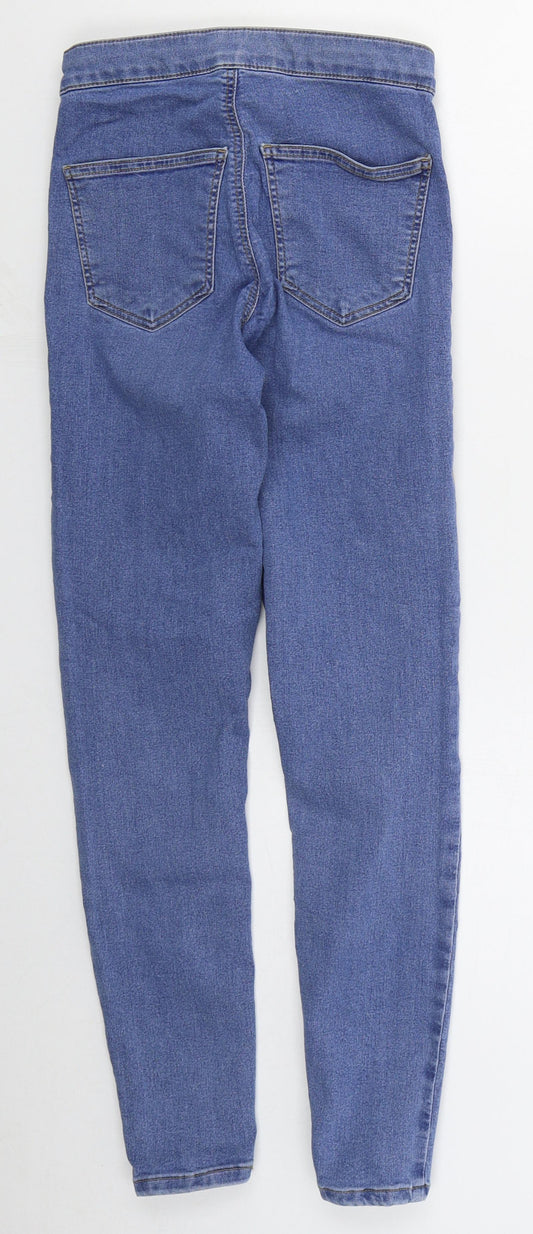 Topshop Womens Blue  Cotton Skinny Jeans Size 26 in L25 in Regular Button