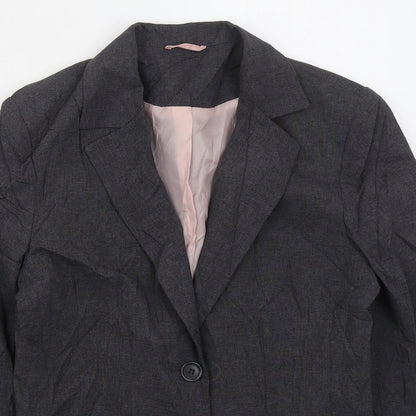 New Look Womens Grey  Polyester Jacket Suit Jacket Size 10