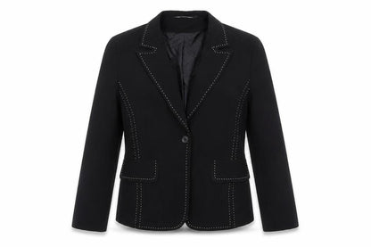 YFN Collection Womens Black  Polyester Jacket Suit Jacket Size 12