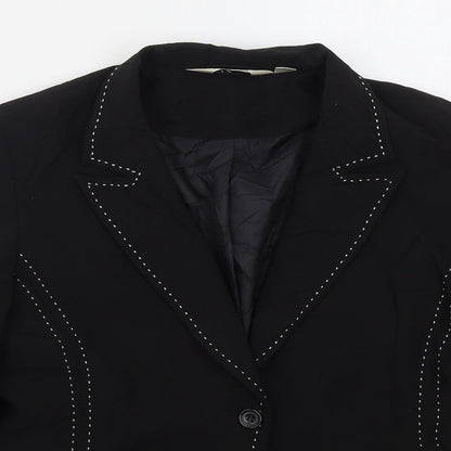 YFN Collection Womens Black  Polyester Jacket Suit Jacket Size 12