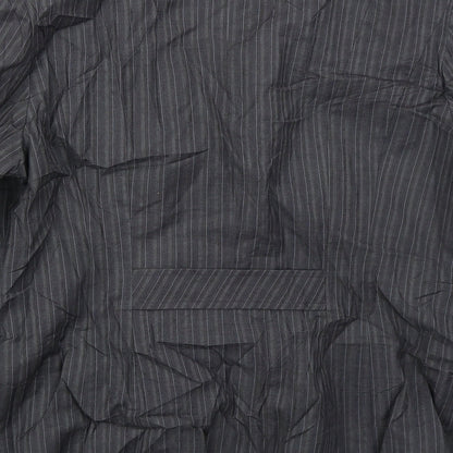 NEXT Womens Grey Striped Polyester Jacket Suit Jacket Size 16